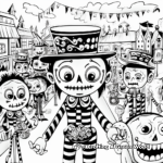 Elaborate Day of the Dead Parade Coloring Pages 4