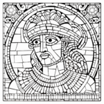 Elaborate Greek Mosaic Coloring Pages for Adults 1