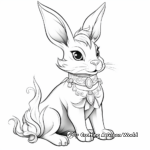 Elegant Adult Bunny Unicorn Coloring Pages 2
