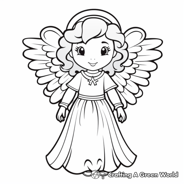Elegant Angel Coloring Pages for Adults 1