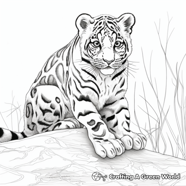 Clouded Leopard Coloring Pages - Free &amp; Printable!