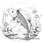 Elegant Koi Fish Pond Coloring Pages 3