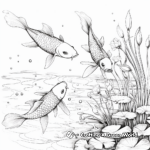 Elegant Koi Fish Pond Coloring Pages 4