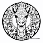 Elegant Mandala Giraffe Coloring Pages for Relaxation 2