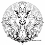 Elegant Mandala Giraffe Coloring Pages for Relaxation 3