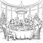 Elegant New Year Gala Dinner Scene Coloring Pages 1