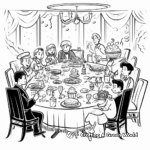 Elegant New Year Gala Dinner Scene Coloring Pages 2