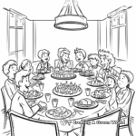 Elegant New Year Gala Dinner Scene Coloring Pages 3