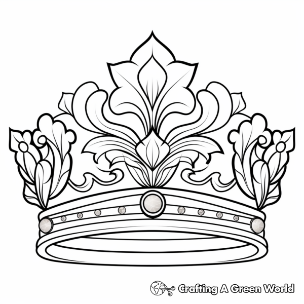 Elegant Queen's Crown Coloring Pages 1