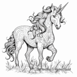 Elegant Unicorn Coloring Pages 1