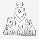 Elegant White Wolf Family Coloring Pages 1