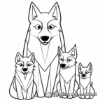 Elegant White Wolf Family Coloring Pages 2