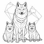 Elegant White Wolf Family Coloring Pages 4
