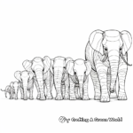 Elephant Parade: Group of Elephants Coloring Pages 2