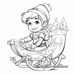 Elf Decorating Santa’s Sleigh Coloring Pages 1
