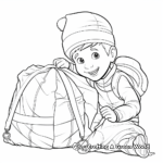 Elf Packing Santa's Sack Coloring Pages 2