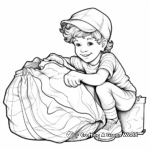 Elf Packing Santa's Sack Coloring Pages 3