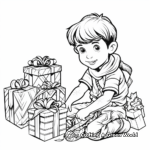 Elf Wrapping Gifts: A Scene at Santa’s Workshop Coloring Pages 4
