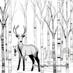 Elk Amongst Aspen Trees Coloring Pages 1