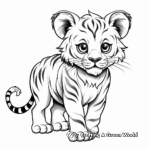 Elusive Night Tiger with Glowing Eyes Coloring Pages 2