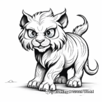 Elusive Night Tiger with Glowing Eyes Coloring Pages 4