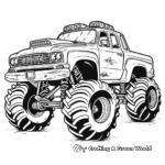 Emergency Rescue Police Monster Truck Coloring Pages 1