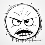 Emotions Series: Angry Red Smiley Face Coloring Pages 3
