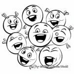 Emotions Series: Excited Green Smiley Face Coloring Pages 4