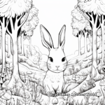 Enchanted Forest Bunny Unicorn Coloring Pages 1