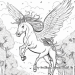 Enchanted Forest Flying Unicorn Coloring Pages 2