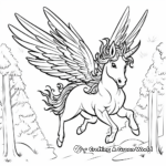 Enchanted Forest Flying Unicorn Coloring Pages 3