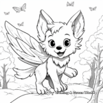 Enchanted Forest Flying Winged Wolf Coloring Pages 3