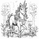 Enchanted Unicorn Birthday Coloring Pages 3