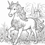Enchanted Unicorn Birthday Coloring Pages 4
