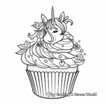 Enchanted Unicorn Cupcake Coloring Pages 4