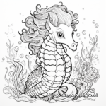 Enchanted Unicorn Seahorse Coloring Pages 2