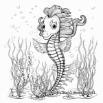 Enchanted Unicorn Seahorse Coloring Pages 4