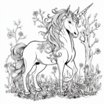 Enchanted Unicorns with Magical Items Coloring Pages 1