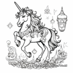 Enchanted Unicorns with Magical Items Coloring Pages 2