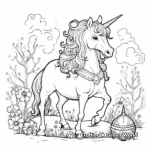 Enchanted Unicorns with Magical Items Coloring Pages 4
