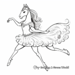 Enchanting Ballet Dancing Unicorn Coloring Pages 3