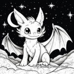 Enchanting Night Fury Under Starry Night Coloring Pages 1