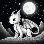 Enchanting Night Fury Under Starry Night Coloring Pages 3