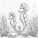 Enchanting Ocean Floor Seahorse Coloring Pages 1