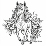 Enchanting Rose Unicorn Coloring Pages 4