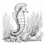 Enchanting Seahorse and Sea Anemone Coloring Pages 1