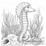 Enchanting Seahorse and Sea Anemone Coloring Pages 2