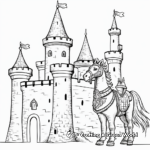 Enchanting Unicorns Guarding The Castle Coloring Pages 2