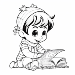 Endearing Elf on the Shelf with Santa's List Coloring Pages 3
