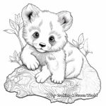 Endearing Red Panda Cub with Mother Coloring Pages 4